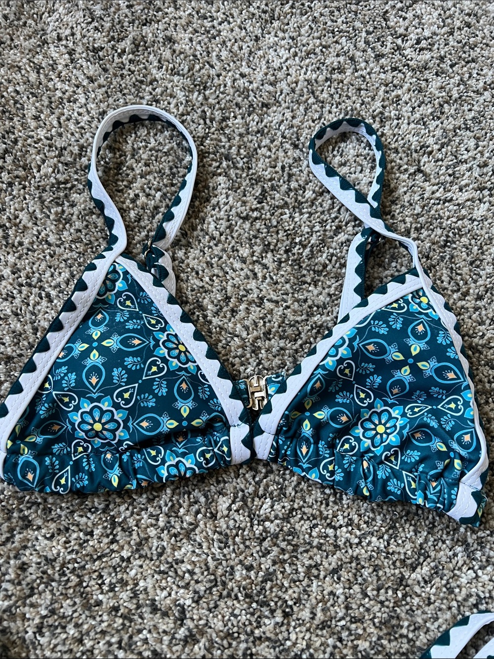 Turquoise pattern bikini swimsuit - Picture 2 of 4
